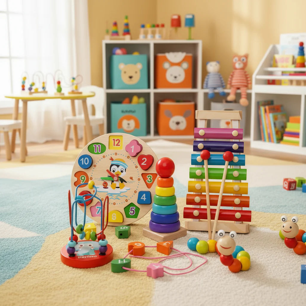 EDUQUEST Ensemble Montessori 5-en-1 – Apprentissage créatif pour les bébés à partir de 6 mois