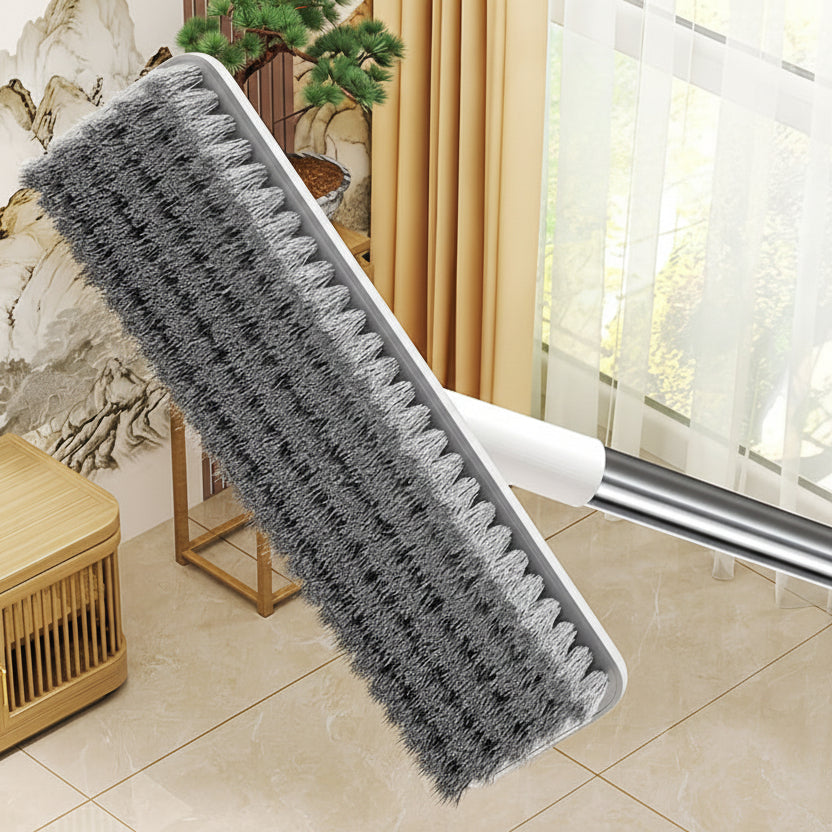 SCRUBFORCE - Brosse de sol rotative avec long manche et bord grattoir