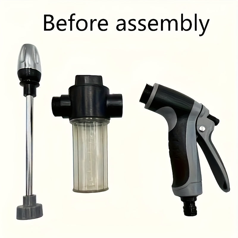 AQUABLAST - Pistolet à eau de jardin haute pression avec canon à mousse et pulvérisateur à long manche