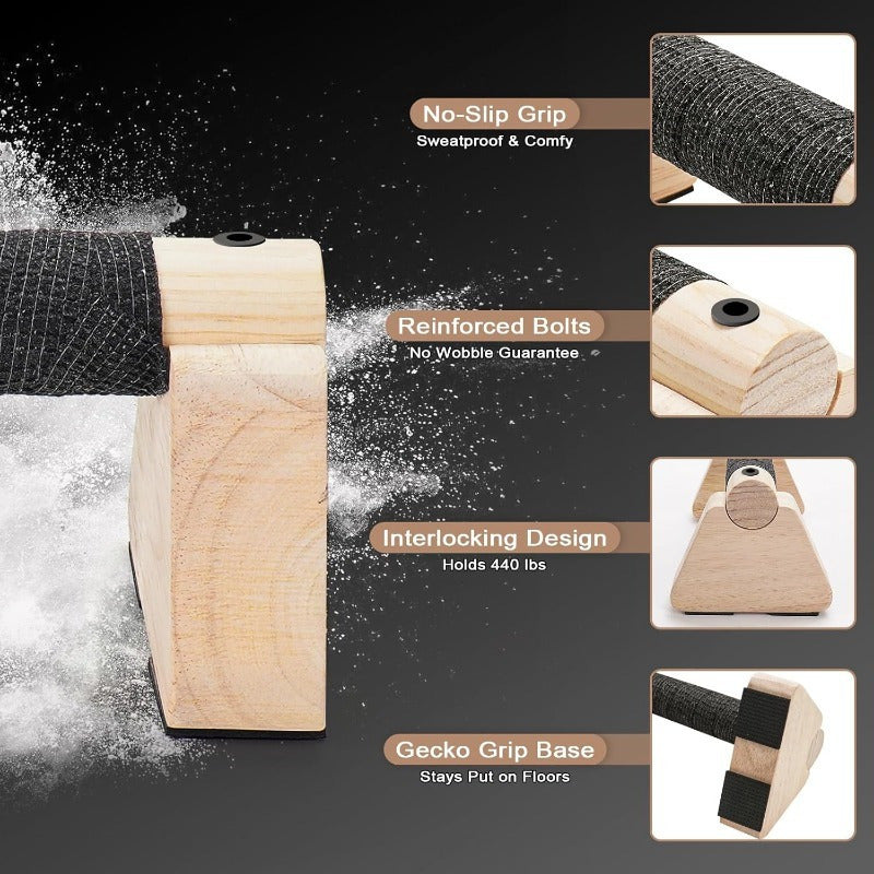 BARRES PARELLA – Barres parallèles en bois pour des pompes stables à domicile