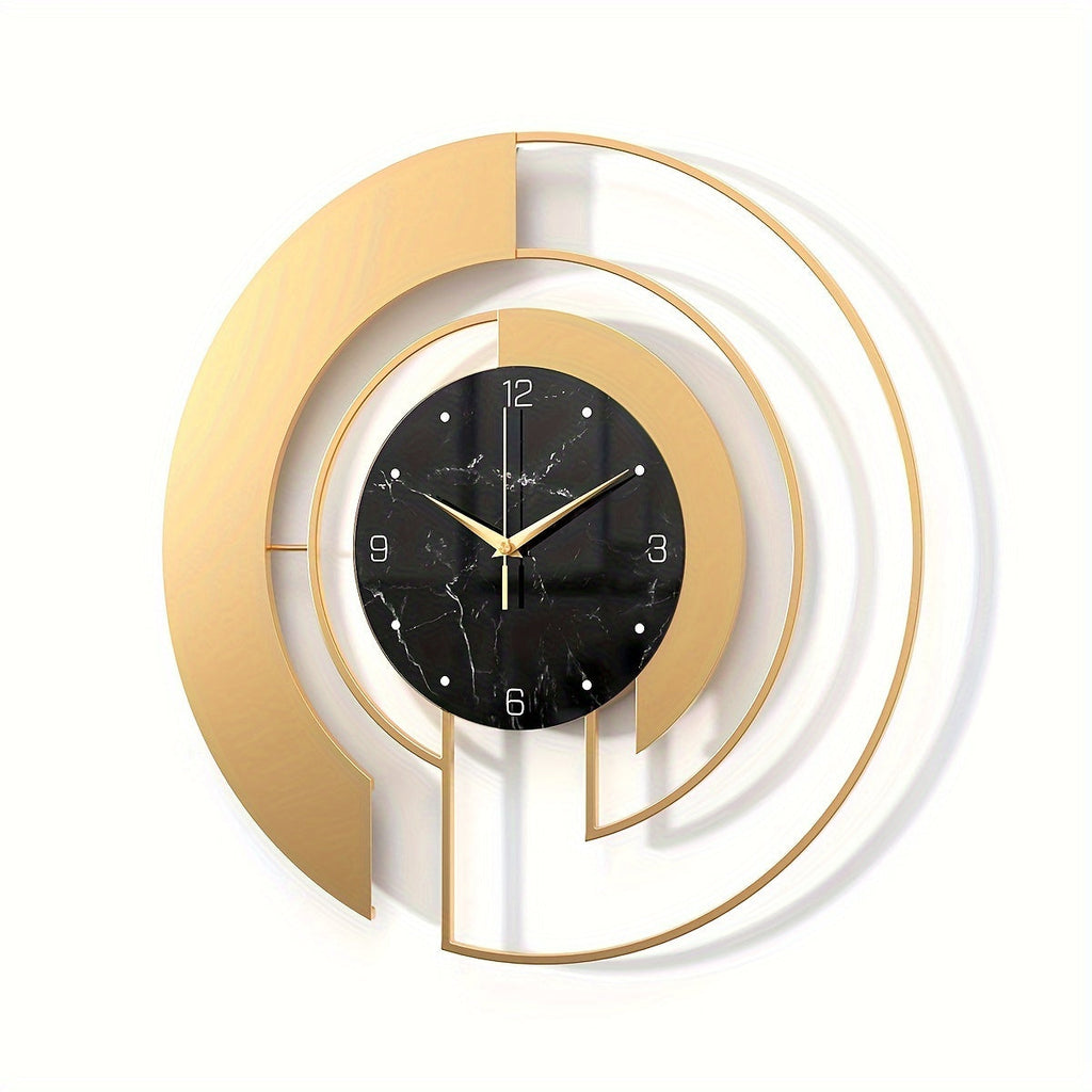 Horloge murale moderne en métal design en verre mouvement silencieux