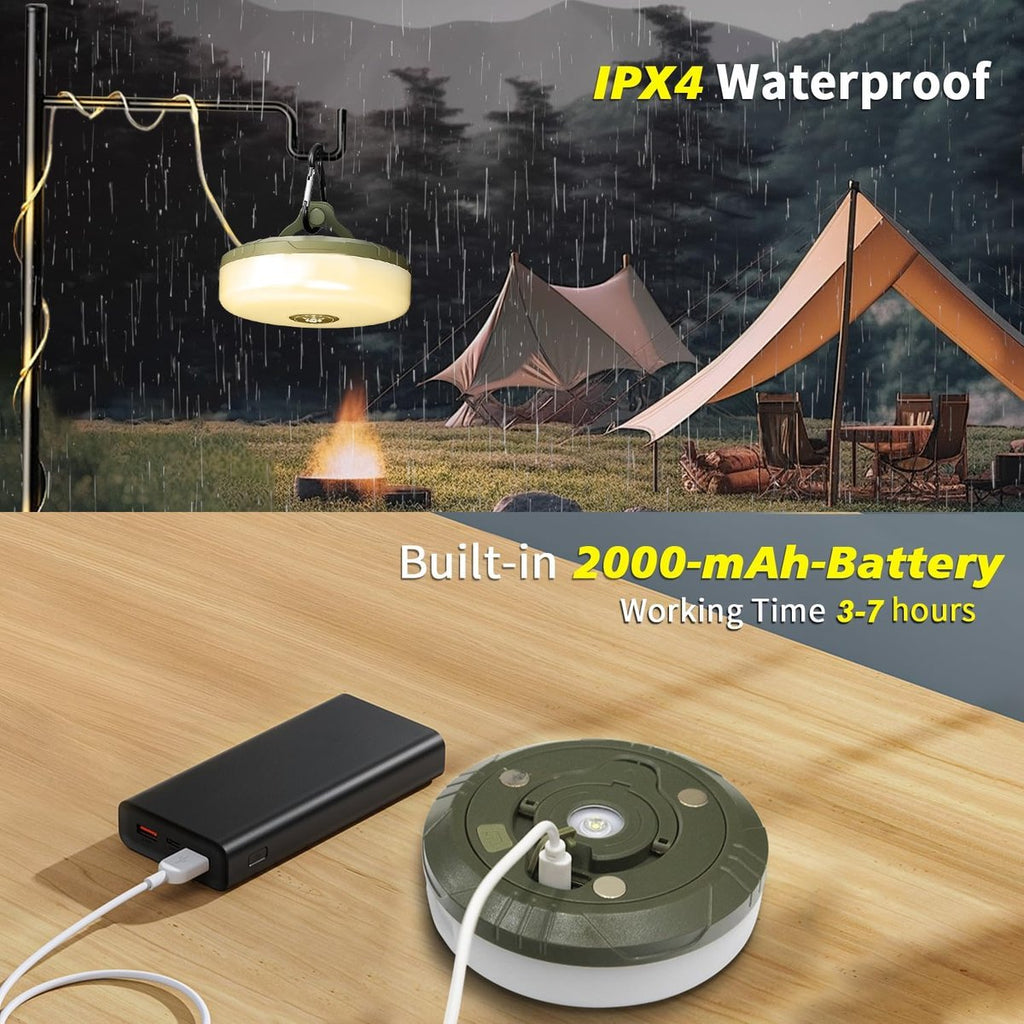 CampLite™ | Lampe de camping 4-en-1 avec guirlande lumineuse RGB et batterie externe