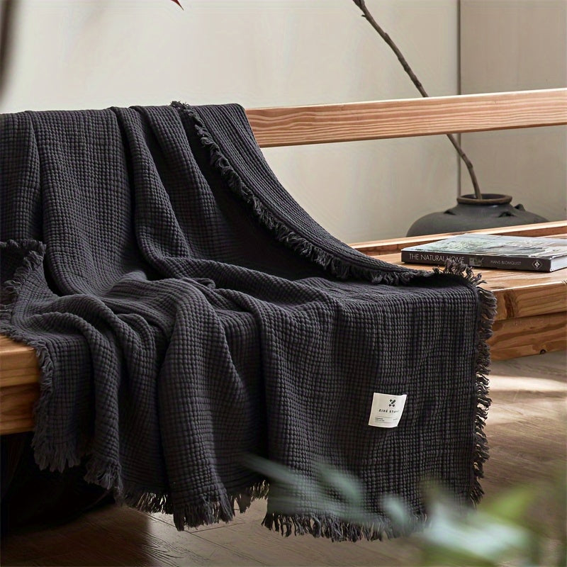 SOFTCLOUD – Couverture en Crêpe de Coton à 4 Couches pour un Confort Quotidien Respirant