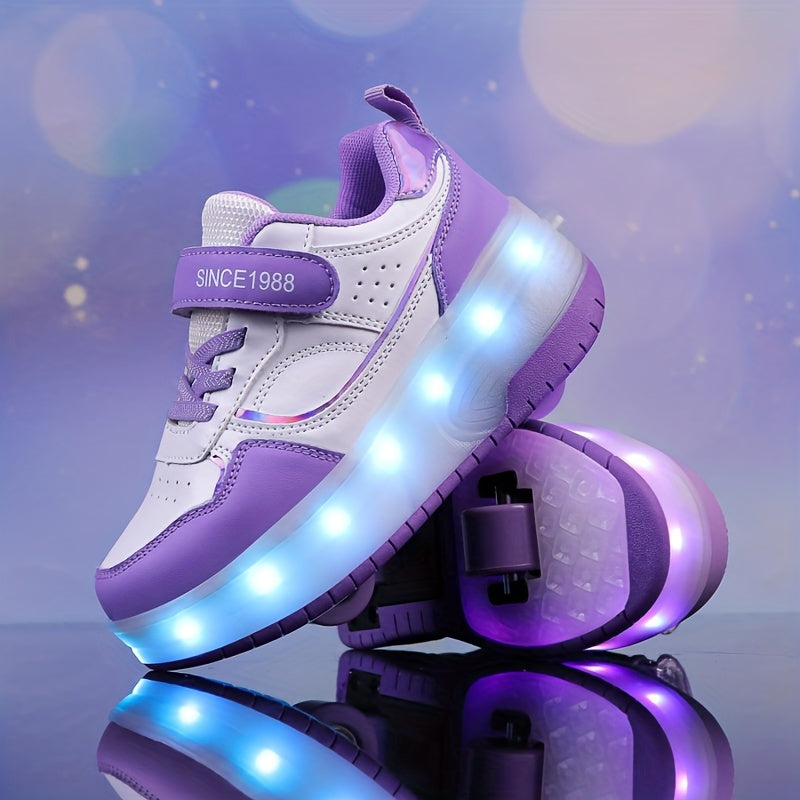 GlowRiders Roller Sneakers - Pour Enfants avec Spectacle de Lumières