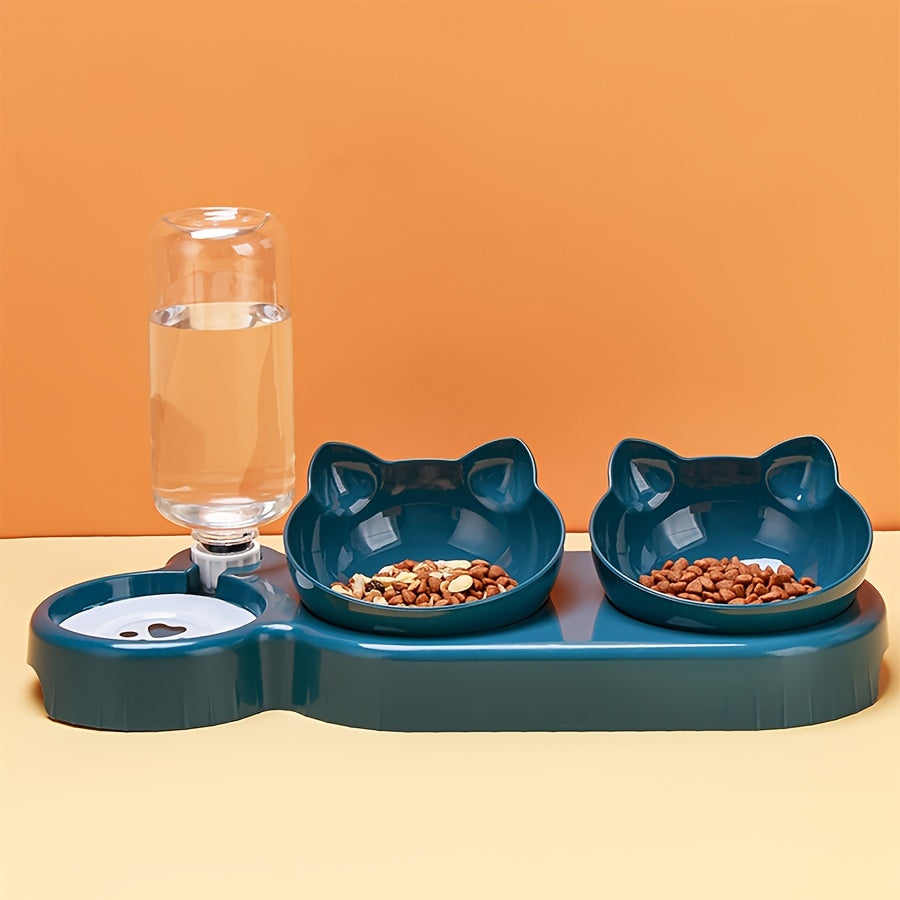 CATNIBBLE - Bols inclinés avec système d'eau gravitaire et design de cou protecteur