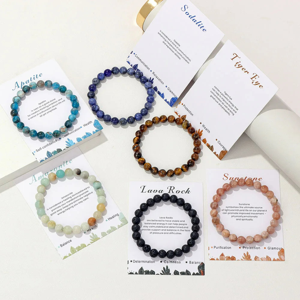Bracelet Énergétique de Guérison en Cristaux Naturels - Aria