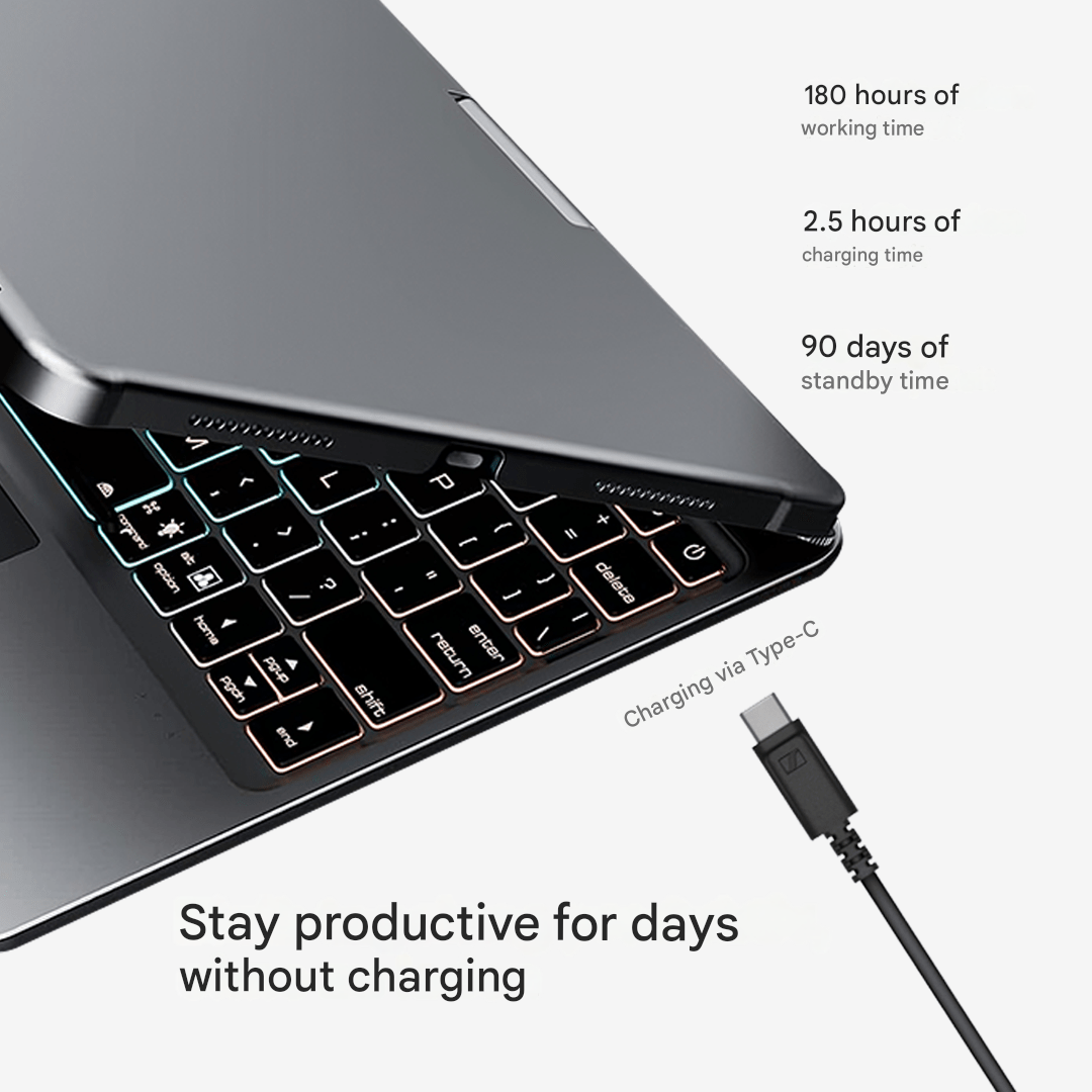 Clavier sans fil rotatif à 360° - Housse KeySpin