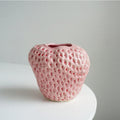 Vase décoratif en céramique en forme de fraise – Parfait pour les fleurs et la décoration de table
