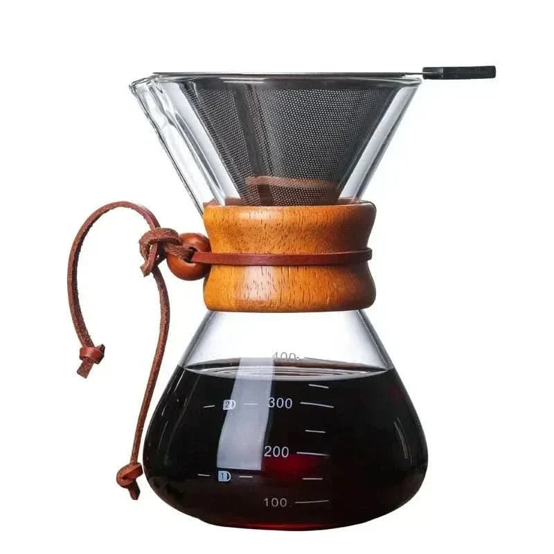 Skanto | Carafe à café Chemex avec ensemble de filtre Hario V60 – Préparation précise avec style
