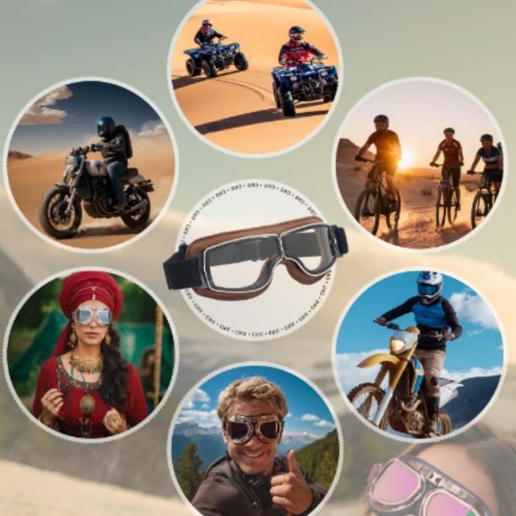 Lunettes de Moto Vintage en Cuir ClassicRide