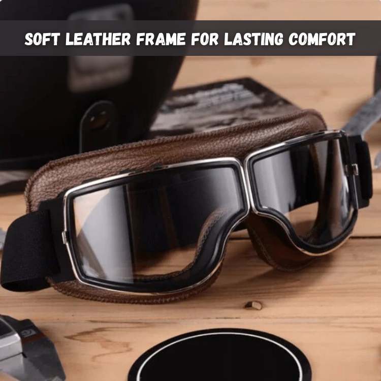 Lunettes de Moto Vintage en Cuir ClassicRide