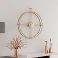 Grande Horloge Murale avec Design Géométrique en Métal et Mécanisme Élégant