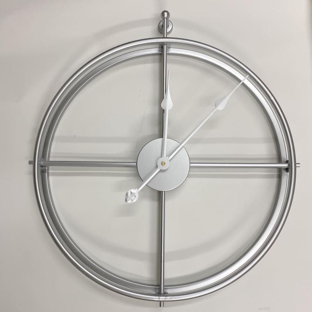 Grande Horloge Murale avec Design Géométrique en Métal et Mécanisme Élégant