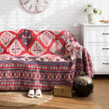 Couverture en Tricot avec Franges Bohémiennes pour Canapé