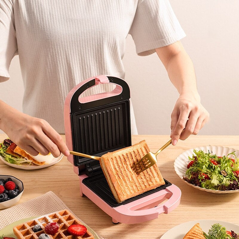 Grille-Pain et Gaufrier 2-en-1 Compact Antiadhésif