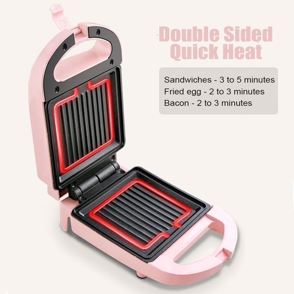 Grille-Pain et Gaufrier 2-en-1 Compact Antiadhésif