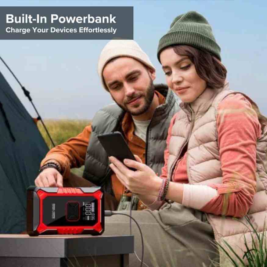 Démarreur Portable avec Compresseur d'Air et Ports USB
