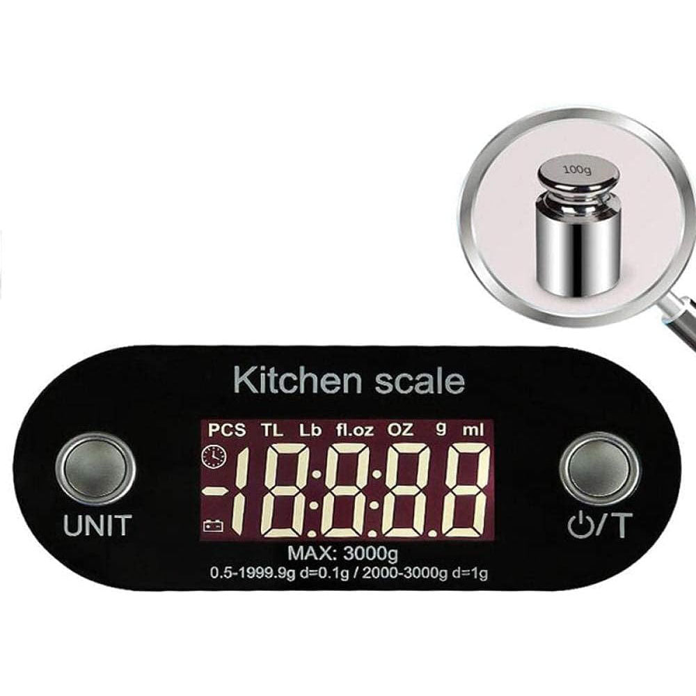 Balance de Cuisine Haute Précision en Acier Inoxydable 0.1g