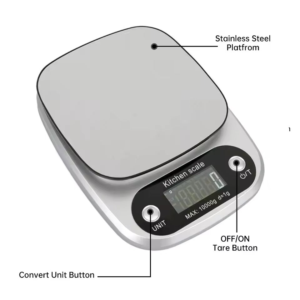 Balance de Cuisine Haute Précision en Acier Inoxydable 0.1g