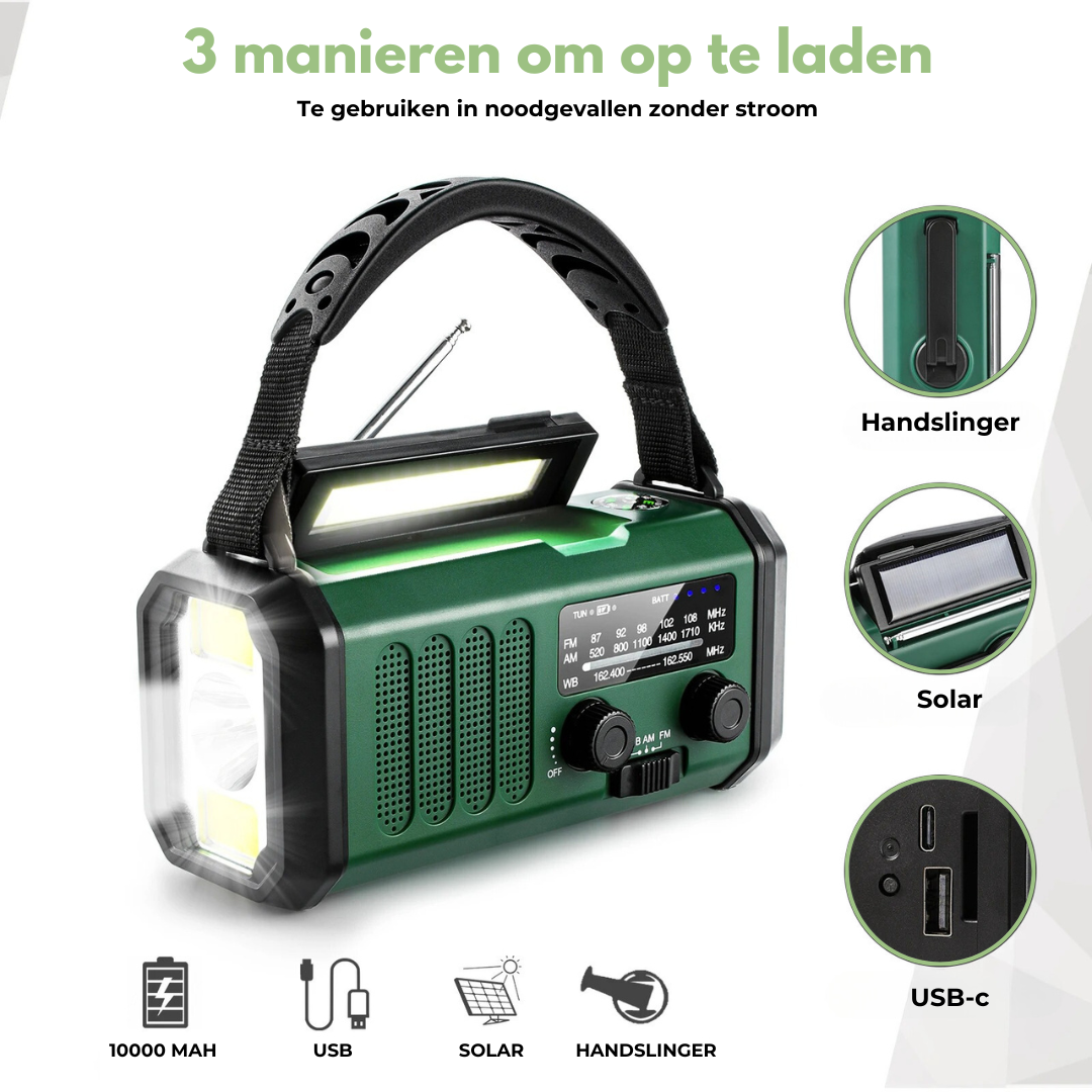 Radio d'Urgence Professionnelle - Manuel & Solaire - Puissante et Durable