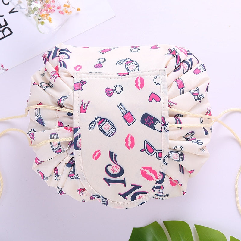 Sac cosmétique et de toilette à cordon de serrage portable