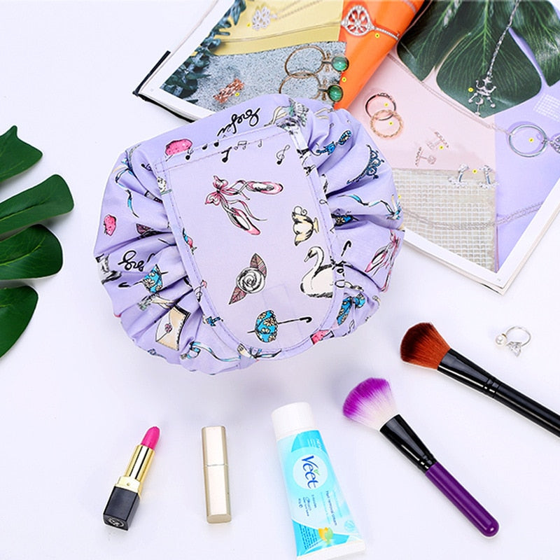 Sac cosmétique et de toilette à cordon de serrage portable
