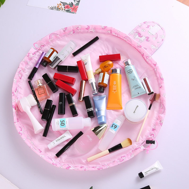 Sac cosmétique et de toilette à cordon de serrage portable
