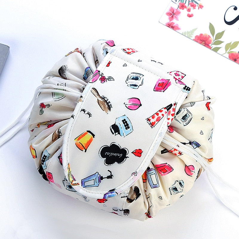 Sac cosmétique et de toilette à cordon de serrage portable