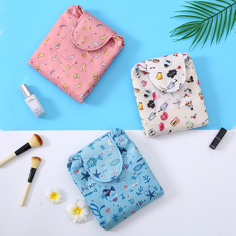 Sac cosmétique et de toilette à cordon de serrage portable