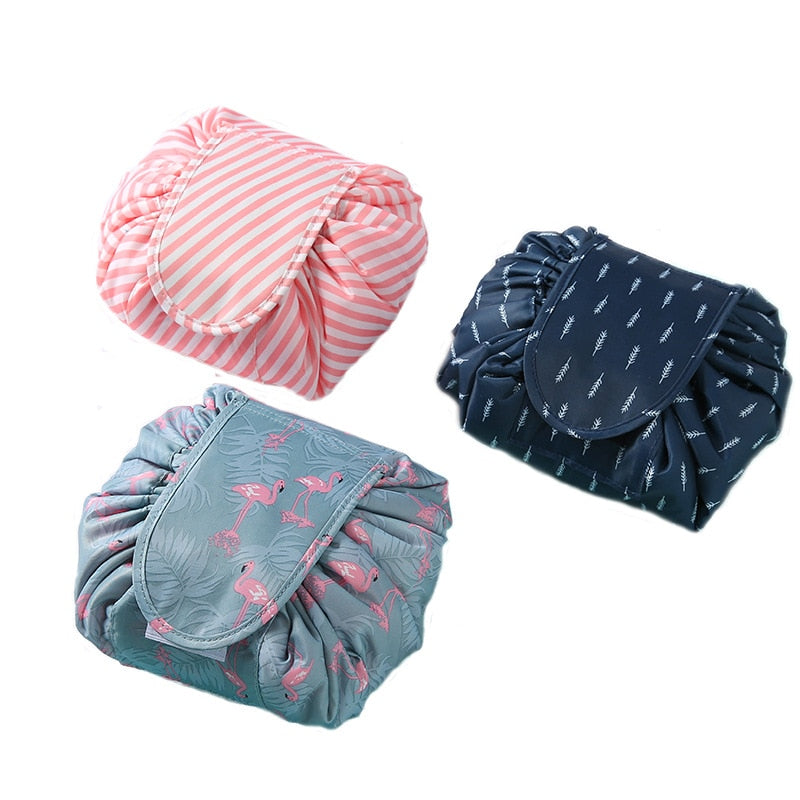 Sac cosmétique et de toilette à cordon de serrage portable