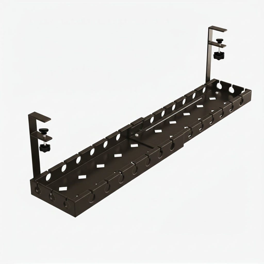 TANGLEFREE - Organisateur de câbles ajustable sous le bureau conçu pour des espaces de travail plus propres et plus ordonnés.