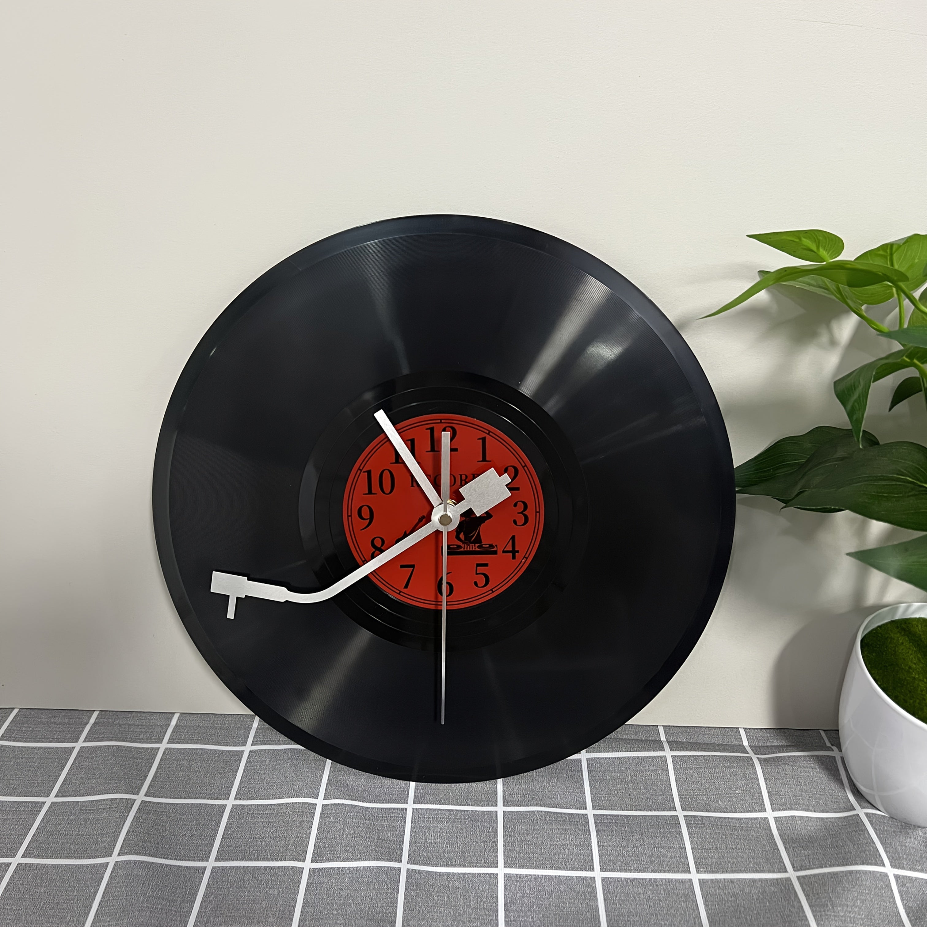 TIMETUNES - Horloge Murale en Vinyle Rétro Silencieuse Décorative