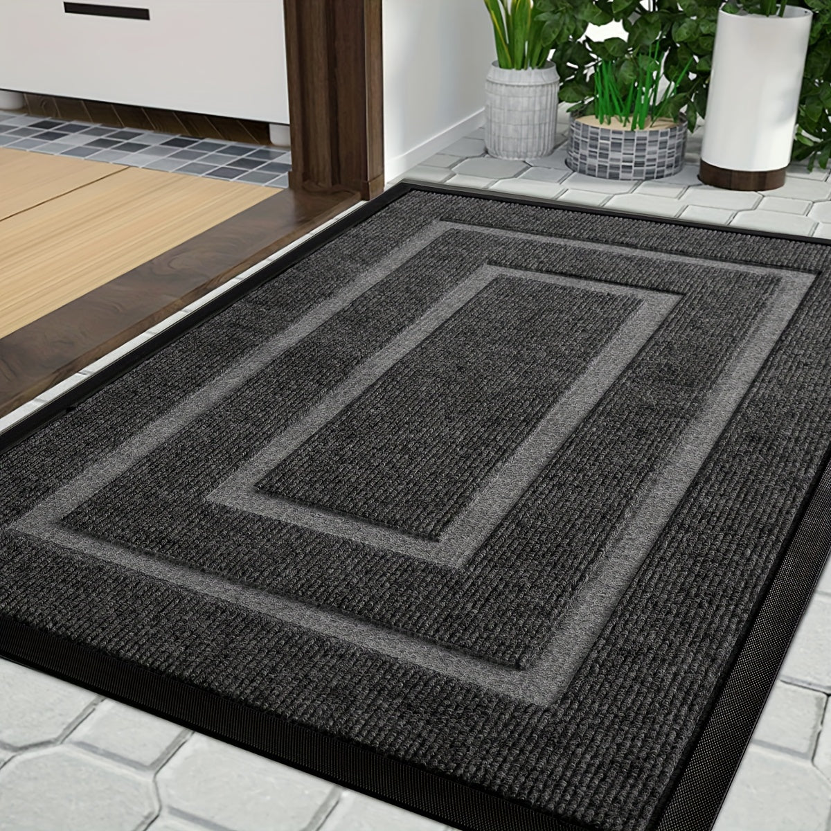 Tapis en Caoutchouc Facile pour Entrée de Maison, Durable et Antidérapant, Parfait pour la Décoration de Noël