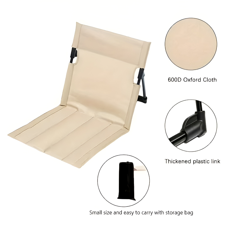 Chaise pliante en aluminium léger avec coussin noir