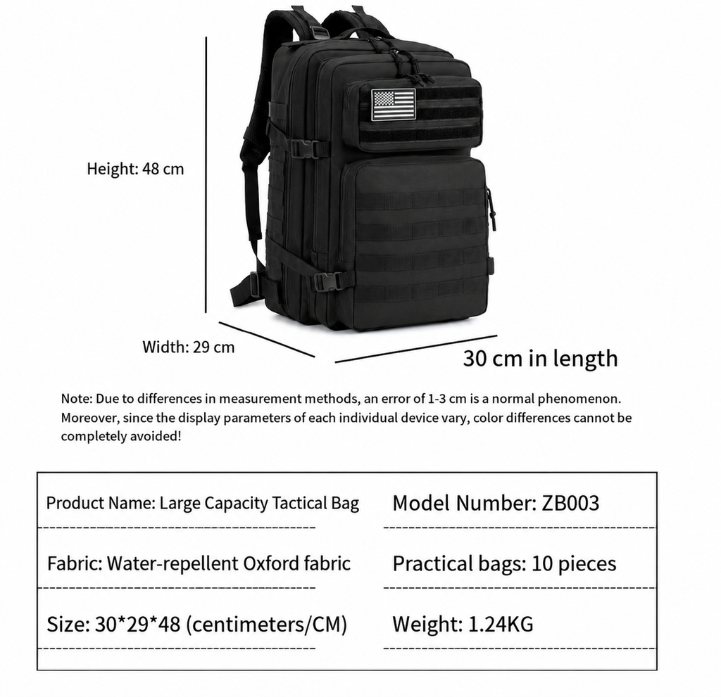 Sac à dos tactique extérieur 35L avec système Molle et rangement pour ordinateur portable