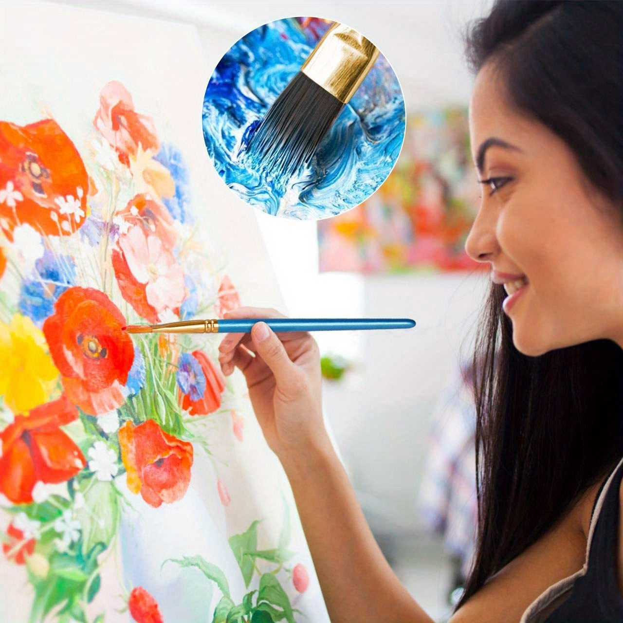 Set de Peinture Acrylique – 28 Pièces, Comprend 18 Couleurs de Peinture Acrylique et 10 Pinceaux