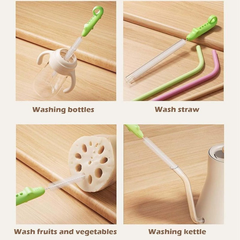 Ensemble de brosses de nettoyage de précision | Vise la saleté cachée dans les coins, les joints de carrelage et les espaces étroits | Poils durs, pointe fine | Salle de bain & Cuisine