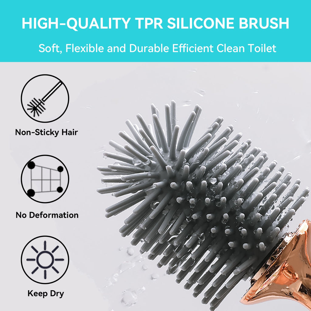 BATHORIA - Brosse de Nettoyage de Salle de Bain Moderne avec Support Durable