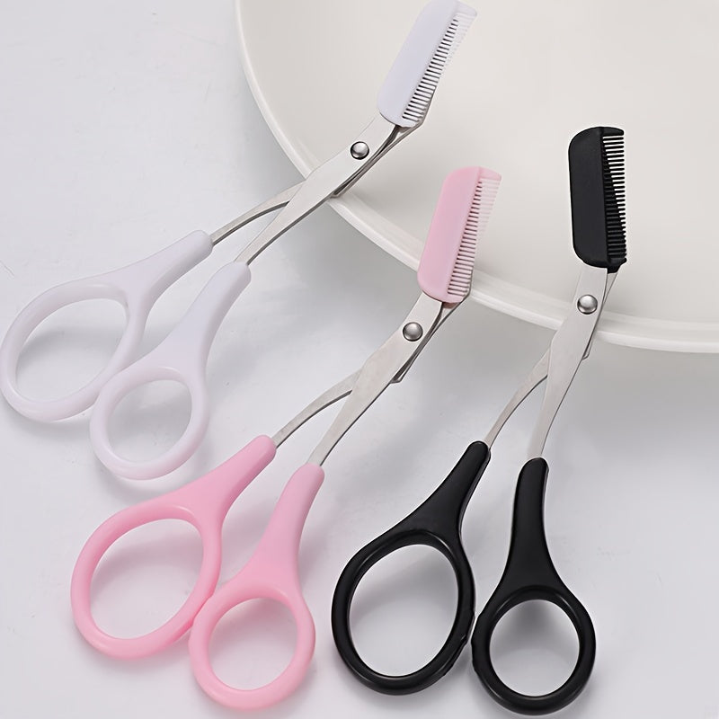 SHARPMATE - Ciseaux à sourcils en acier inoxydable avec mini peigne tondeuse