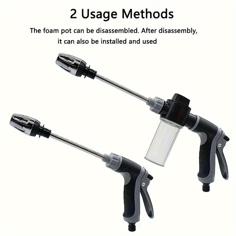 AQUABLAST - Pistolet à eau de jardin haute pression avec canon à mousse et pulvérisateur à long manche
