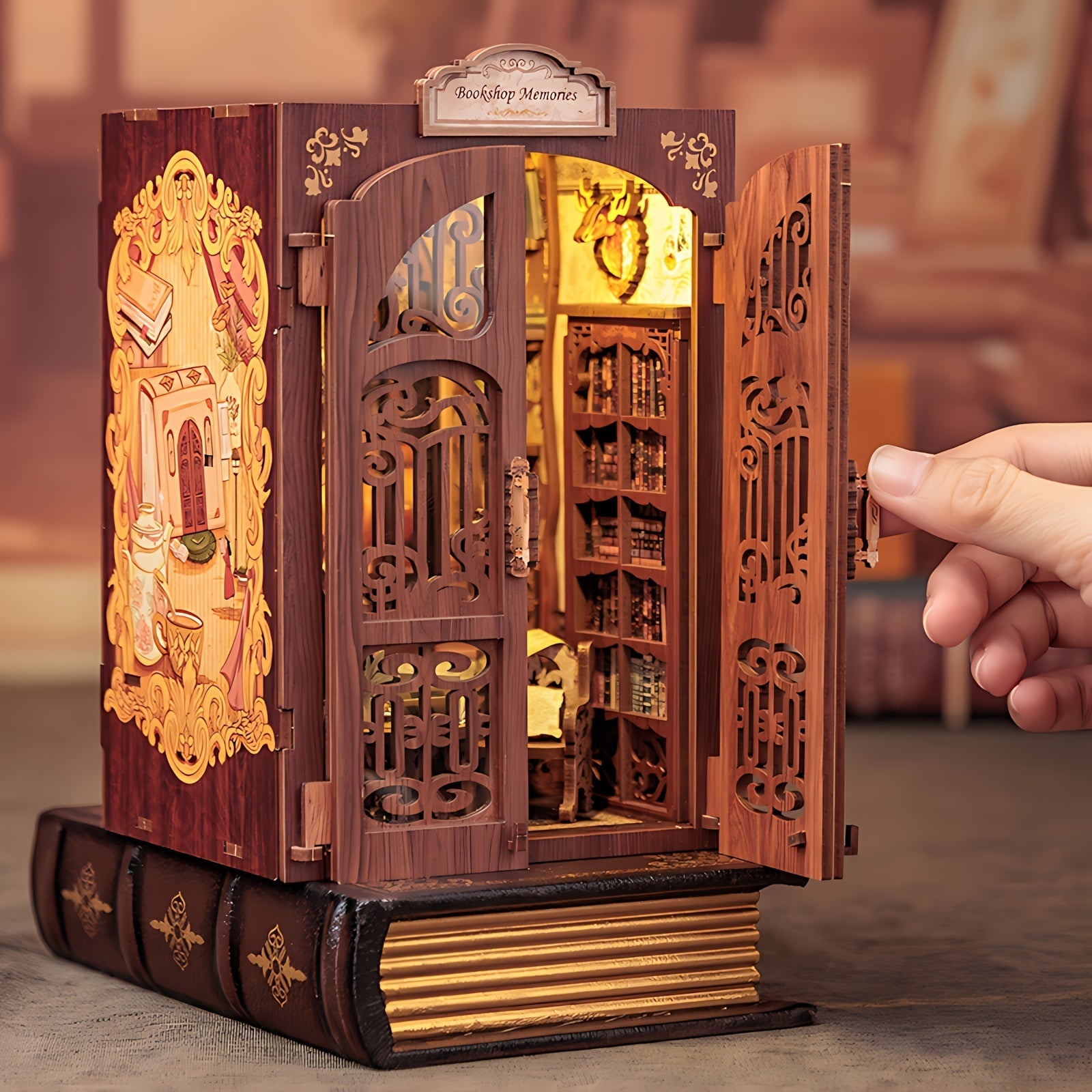 DIY Miniature Hiboux Librairie – Kit en Bois 3D avec Éclairage pour Décoration Créative