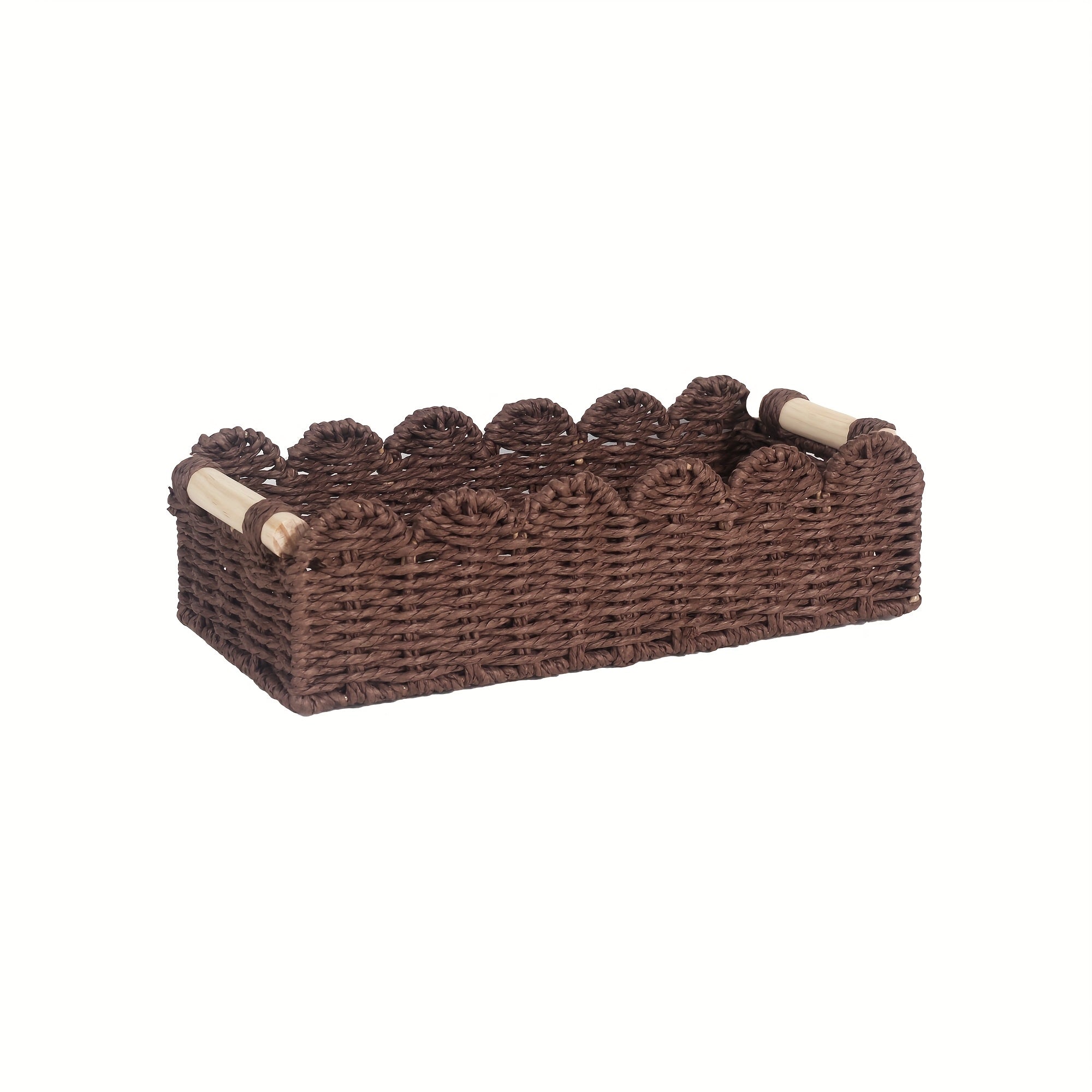 Panier de Rangement Tissé Boho avec Bord en Éventail – Décoratif et Pratique pour Tout Intérieur