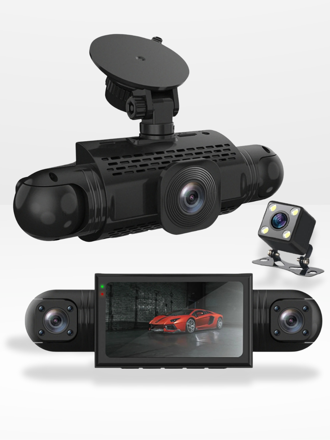 Skanto | Caméra de tableau de bord 360° | DashGard Pro CX360 | Enregistreur de conduite Full HD avec vision nocturne & surveillance de stationnement