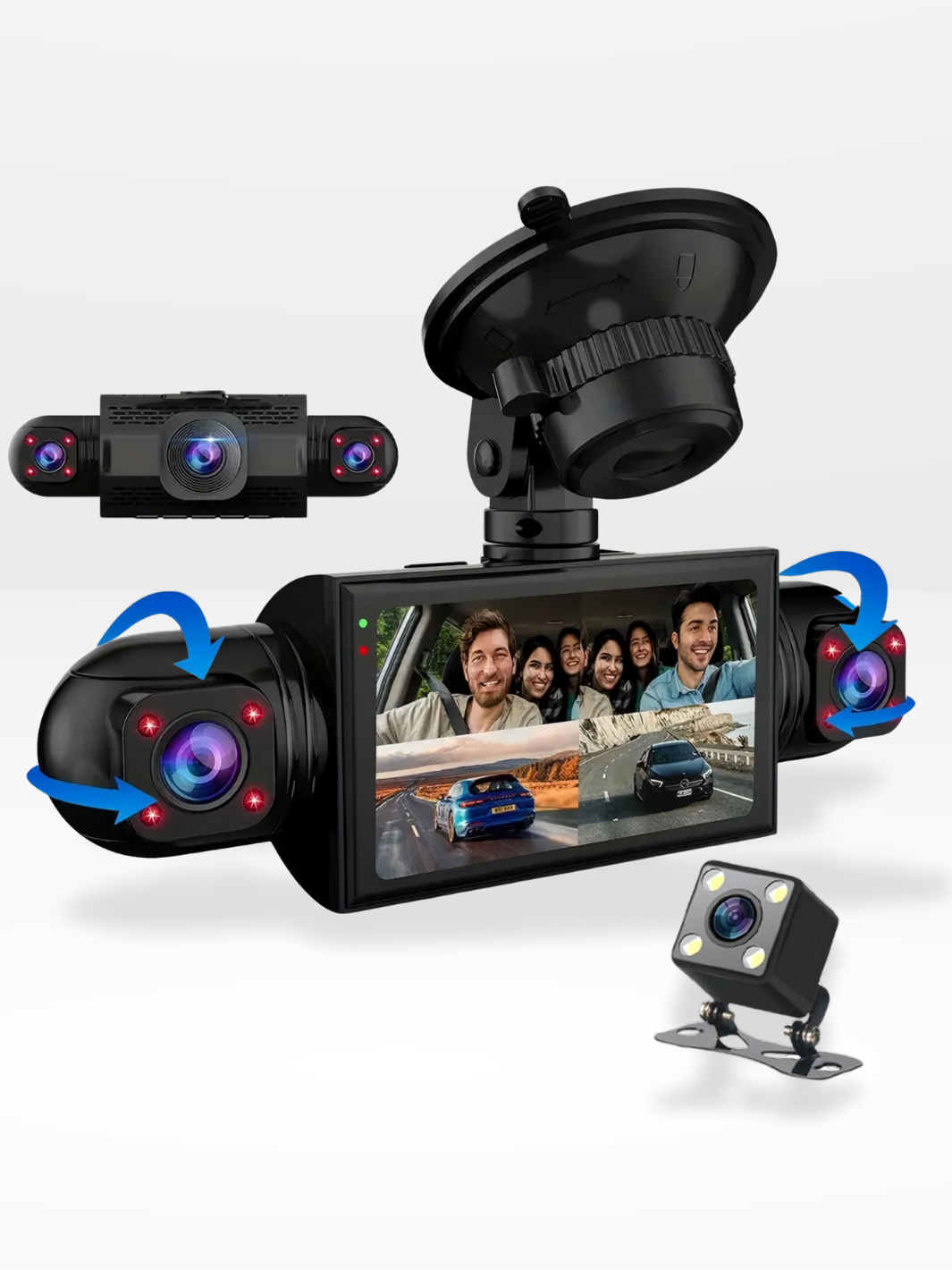 Skanto | Caméra de tableau de bord 360° | DashGard Pro CX360 | Enregistreur de conduite Full HD avec vision nocturne & surveillance de stationnement