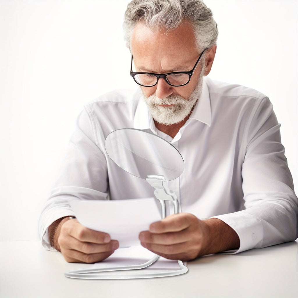 Skanto | Loupe Pro 5X – Loupe à cou ajustable et mains libres pour les seniors et les personnes malvoyantes – Parfaite pour la lecture, la couture, l'artisanat et l'inspection
