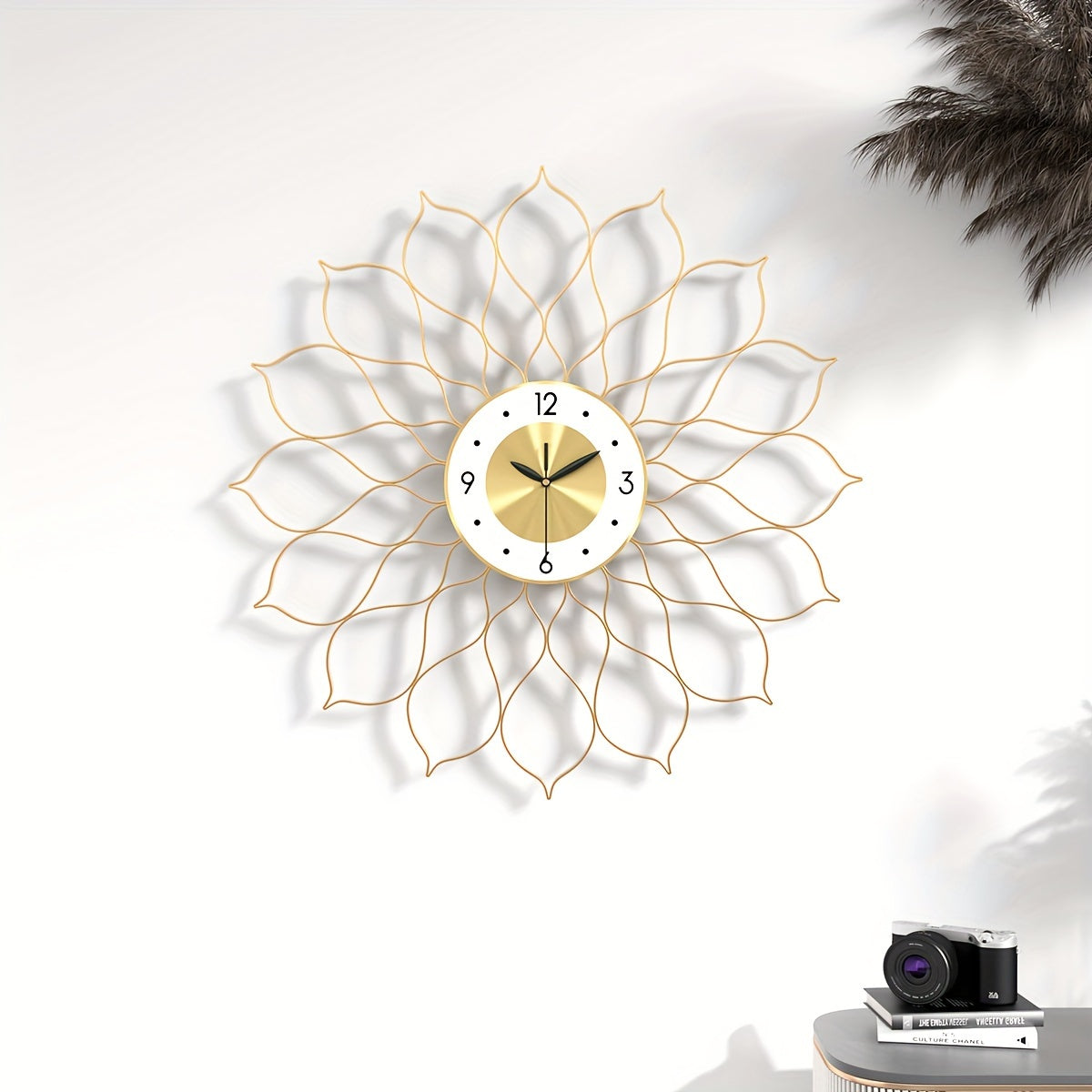 AURÉLIX – Horloge Murale de Luxe en Métal Doré