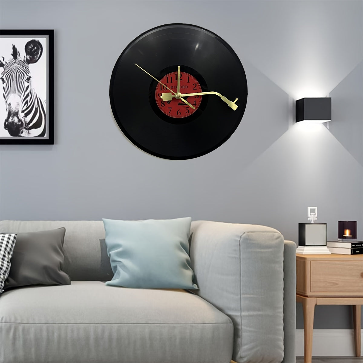 TIMETUNES - Horloge Murale en Vinyle Rétro Silencieuse Décorative