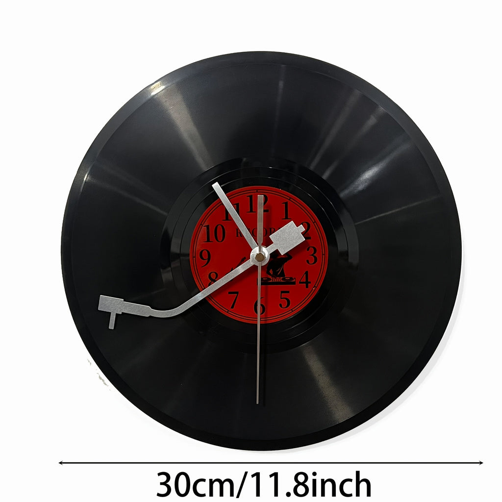 TIMETUNES - Horloge Murale en Vinyle Rétro Silencieuse Décorative