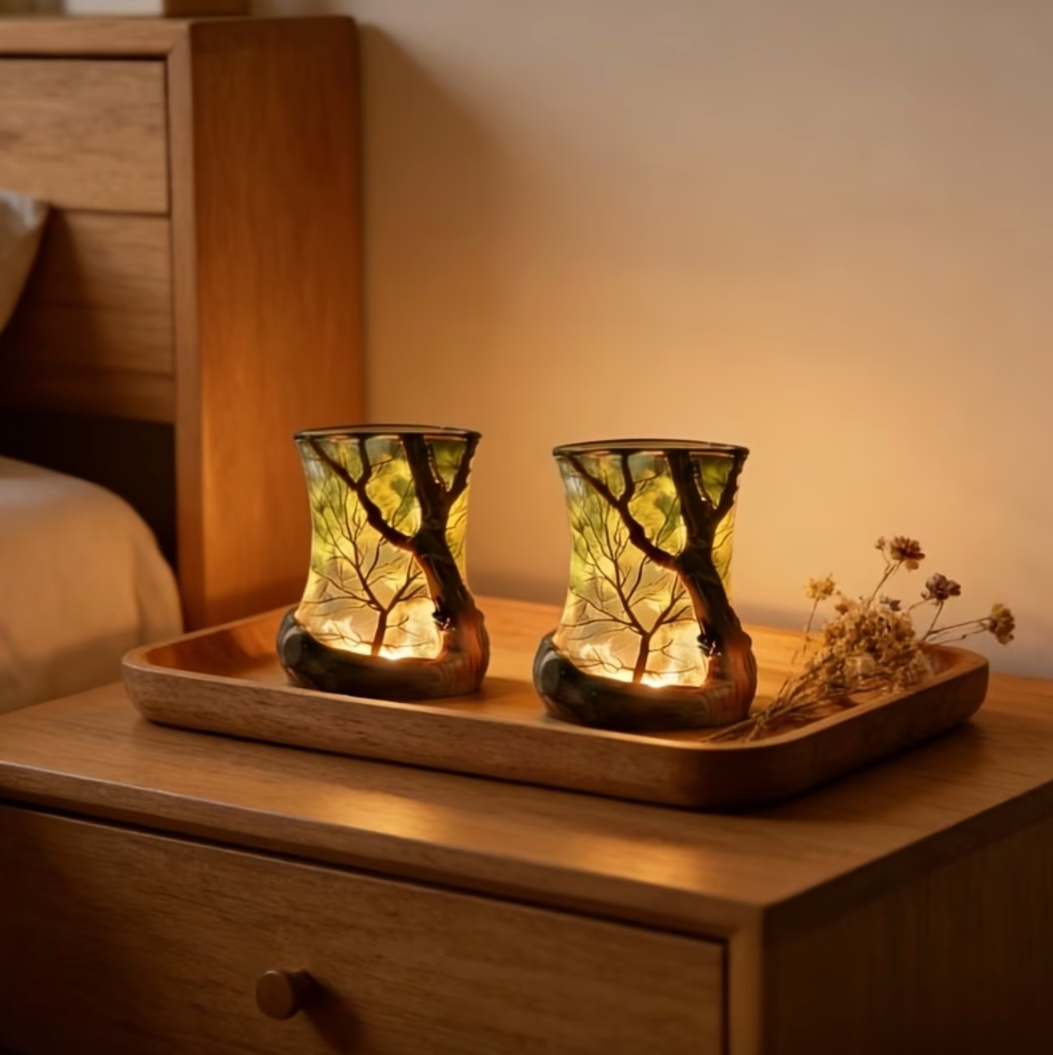 WaldLicht™ | Lampe d'ambiance LED avec projection d'ombre d'arbre
