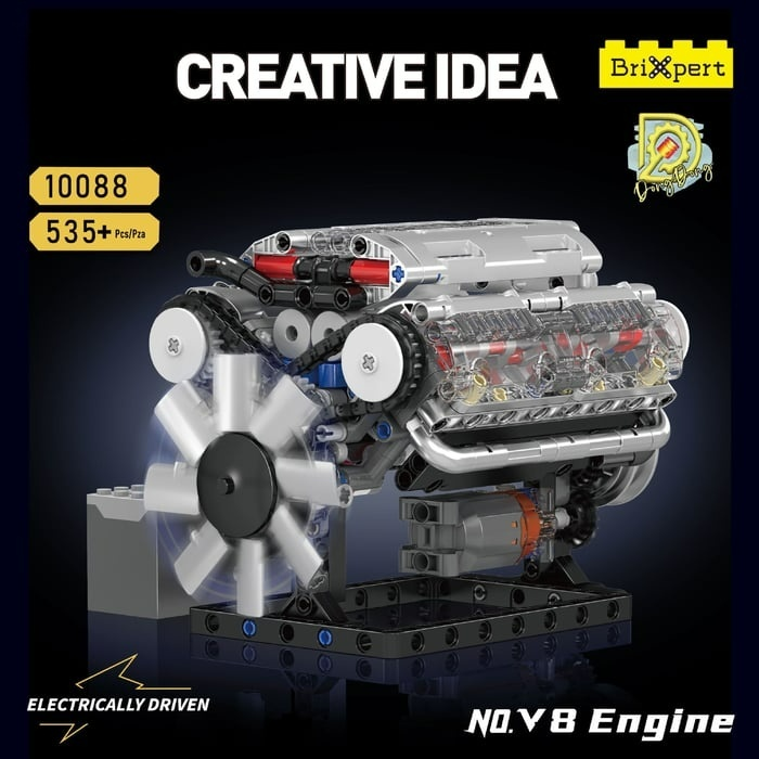 Modèle de moteur automobile | 8 cylindres | Objet de collection en résine massive | Objet d'apprentissage et de décoration